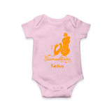 Janmashtami - Customised Romper for kids - BABY PINK - 0 - 3 Months Old (Chest 16")