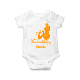 Janmashtami - Customised Romper for kids - WHITE - 0 - 3 Months Old (Chest 16")