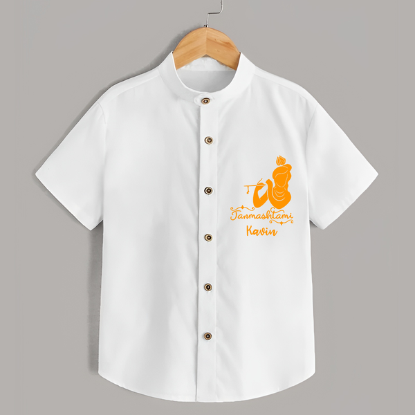 Janmashtami - Customised Shirt for kids - WHITE - 0 - 6 Months Old (Chest 23")