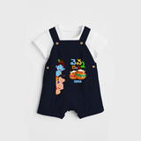 వెన్న దొంగ Little Krishna - Customized Dungaree Set For Kids - NAVY BLUE - 0 - 5 Months Old (Chest 18")