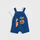 ಬೆಣ್ಣೆ ಕಳ್ಳ Little Krishna - Customized Dungaree Set For Kids - COBALT BLUE - 0 - 5 Months Old (Chest 18")