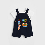 ಬೆಣ್ಣೆ ಕಳ್ಳ Little Krishna - Customized Dungaree Set For Kids - NAVY BLUE - 0 - 5 Months Old (Chest 18")