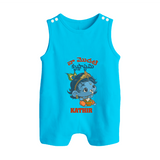 Naa Modati Krishnashtami Special Romper Suit/Sleeveless Romper | Personalized Baby Outfit for the Occasion - SKY BLUE - 0 - 5 Months Old (Chest 18")