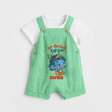 Naa Modati Krishnashtami Special Dungree Set | Personalized Baby Outfit for the Occasion - GREEN - 0 - 5 Months Old (Chest 18")