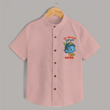 Naa Modati Krishnashtami Special Shirt | Personalized Baby Outfit for the Occasion - PEACH - 0 - 6 Months Old (Chest 23")