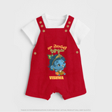 Naa Modati Krishnashtami Special Dungree Set | Personalized Baby Outfit for the Occasion - RED - 0 - 5 Months Old (Chest 18")