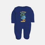 Naa Modati Krishnashtami Special Sleep Suit/Full Sleeve Body Suit | Personalized Baby Outfit for the Occasion - NAVY BLUE - New Born (Chest 7.5")