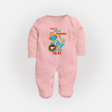 Maiya Ka Natkhat Kanhaiya Sleep Suit / Full Sleeve Bodysuit | Personalized Sleep Suit / Full Sleeve Bodysuit for Krishna's Mischief - BABY PINK - New Born (Chest 7.5")