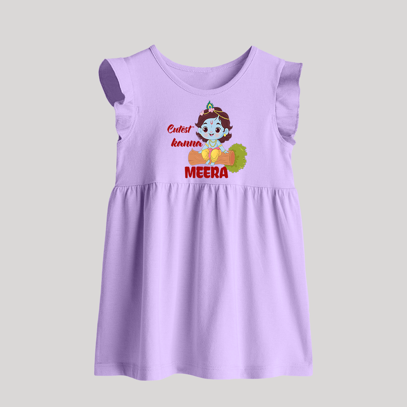 Cutest Kanna Baby Frock | Custom Baby Frock for Your Little Kanna - LILAC - 0 - 3 Months Old (Chest 17")