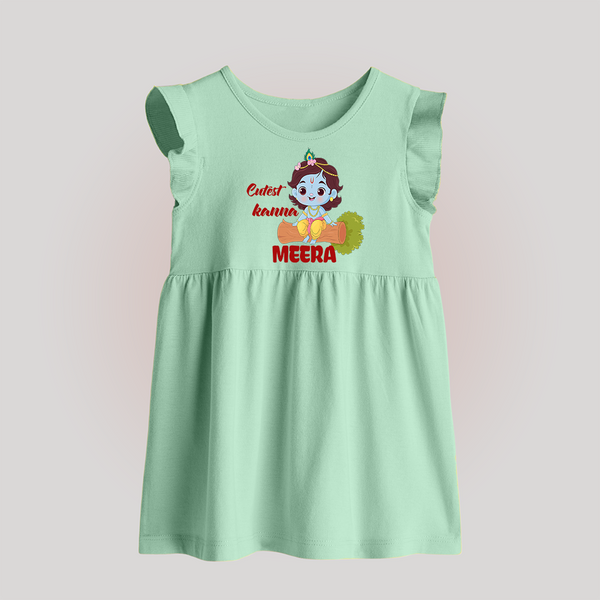 Cutest Kanna Baby Frock | Custom Baby Frock for Your Little Kanna - MINT GREEN - 0 - 3 Months Old (Chest 17")