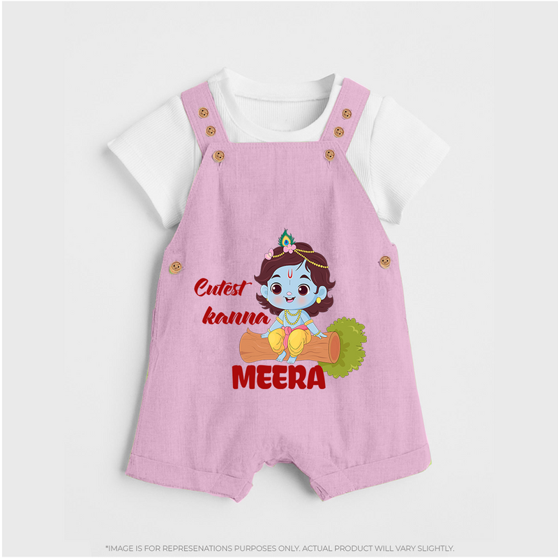 Cutest Kanna Dungaree Set | Custom Baby Dungaree Set for Your Little Kanna - BABY PINK - 0 - 5 Months Old (Chest 18")