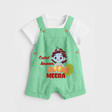 Cutest Kanna Dungaree Set | Custom Baby Dungaree Set for Your Little Kanna - GREEN - 0 - 5 Months Old (Chest 18")