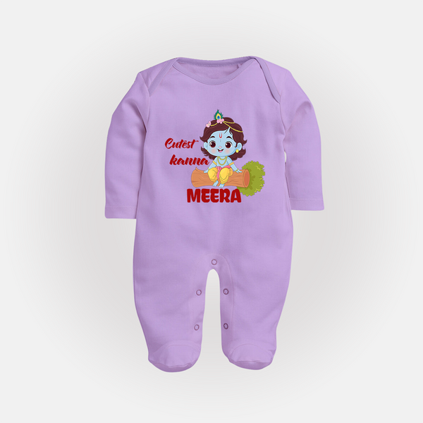 Cutest Kanna Sleep Suit | Custom Baby Sleep Suit for Your Little Kanna - LILAC - New Born (Chest 7.5")