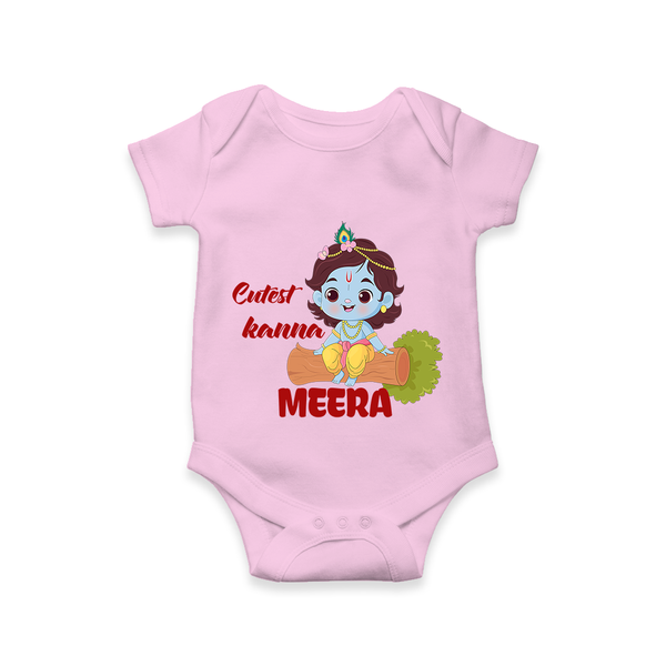 Cutest Kanna Romper / onesie | Custom Baby Romper / onesie for Your Little Kanna - BABY PINK - New Born (Chest 14")