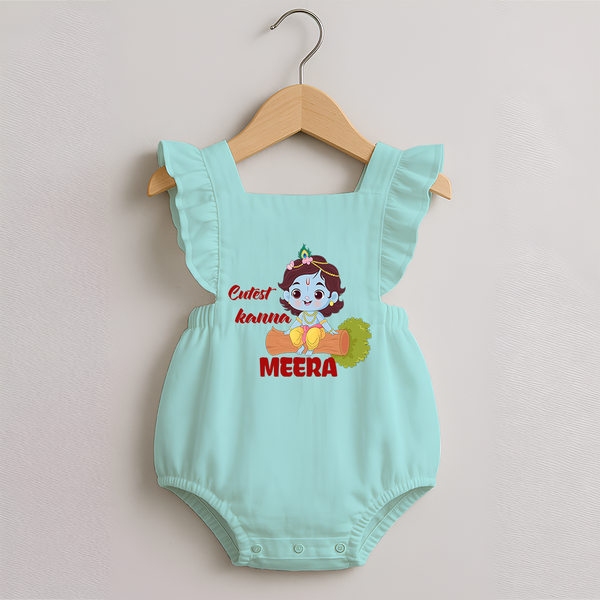 Cutest Kanna Romper Frock | Custom Baby Romper Frock for Your Little Kanna - MINT GREEN - 0 - 3 Months Old (Chest 19")