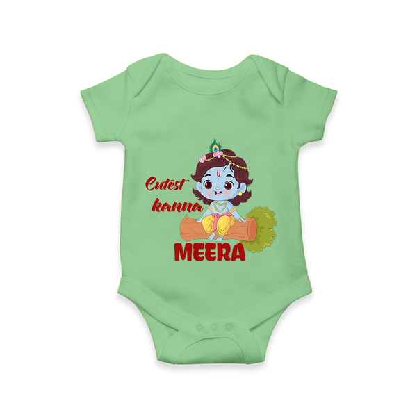 Cutest Kanna Romper / onesie | Custom Baby Romper / onesie for Your Little Kanna - GREEN - New Born (Chest 14")