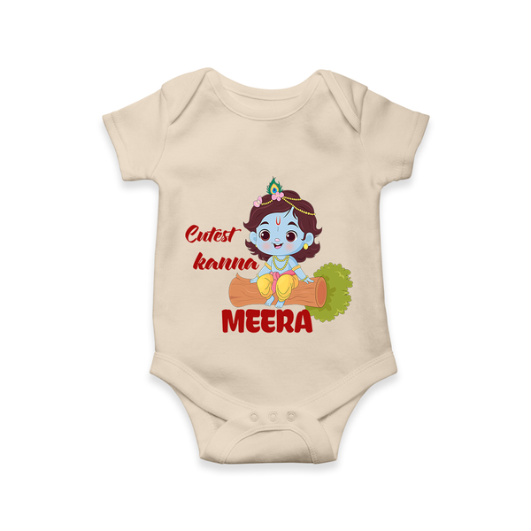Cutest Kanna Romper / onesie | Custom Baby Romper / onesie for Your Little Kanna - IVORY - New Born (Chest 14")