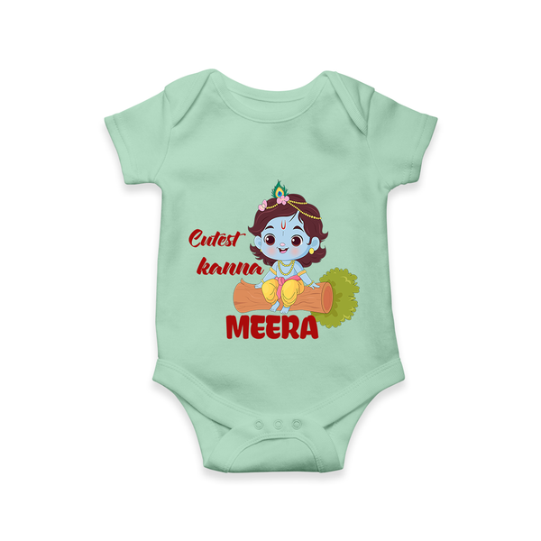 Cutest Kanna Romper / onesie | Custom Baby Romper / onesie for Your Little Kanna - MINT GREEN - New Born (Chest 14")