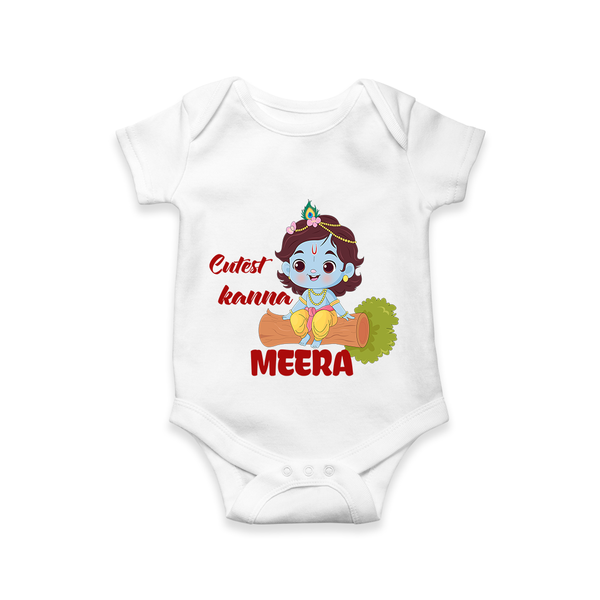 Cutest Kanna Romper / onesie | Custom Baby Romper / onesie for Your Little Kanna - WHITE - New Born (Chest 14")