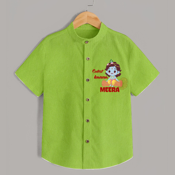 Cutest Kanna Shirt | Custom Baby Shirt for Your Little Kanna - LIME GREEN - 0 - 6 Months Old (Chest 23")