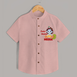 Cutest Kanna Shirt | Custom Baby Shirt for Your Little Kanna - PEACH - 0 - 6 Months Old (Chest 23")