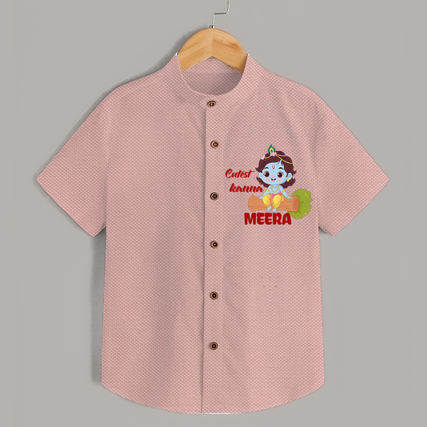 Cutest Kanna Shirt | Custom Baby Shirt for Your Little Kanna - PEACH - 0 - 6 Months Old (Chest 23")