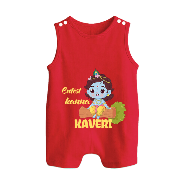 Cutest Kanna Romper Suit | Custom Baby Romper Suit for Your Little Kanna - RED - 0 - 5 Months Old (Chest 18")