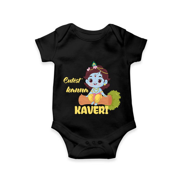 Cutest Kanna Romper / onesie | Custom Baby Romper / onesie for Your Little Kanna - BLACK - New Born (Chest 14")