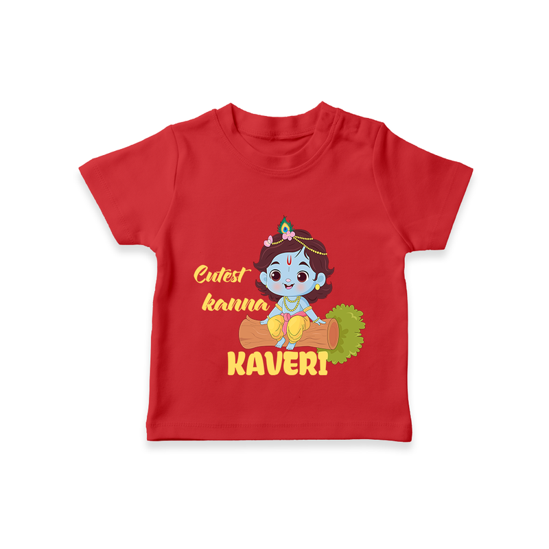 Cutest Kanna TShirt | Custom Baby TShirt for Your Little Kanna - RED - 0-5 Months Old (Chest 17")