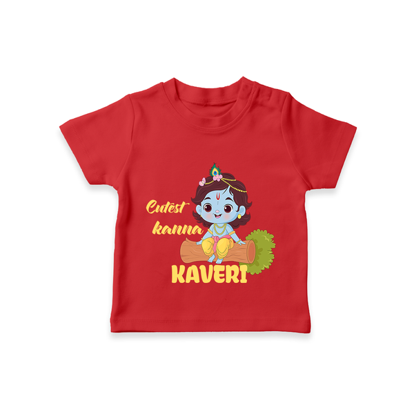 Cutest Kanna TShirt | Custom Baby TShirt for Your Little Kanna - RED - 0-5 Months Old (Chest 17")