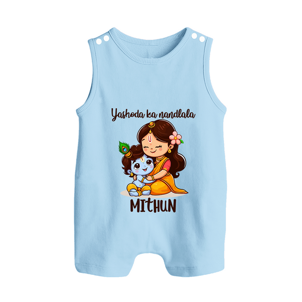 Yashoda Ka Nandlala Romper Suit / Sleeveless Romper | Custom Romper Suit / Sleeveless Romper for Krishna's Nandlala - BABY BLUE - 0 - 5 Months Old (Chest 18")