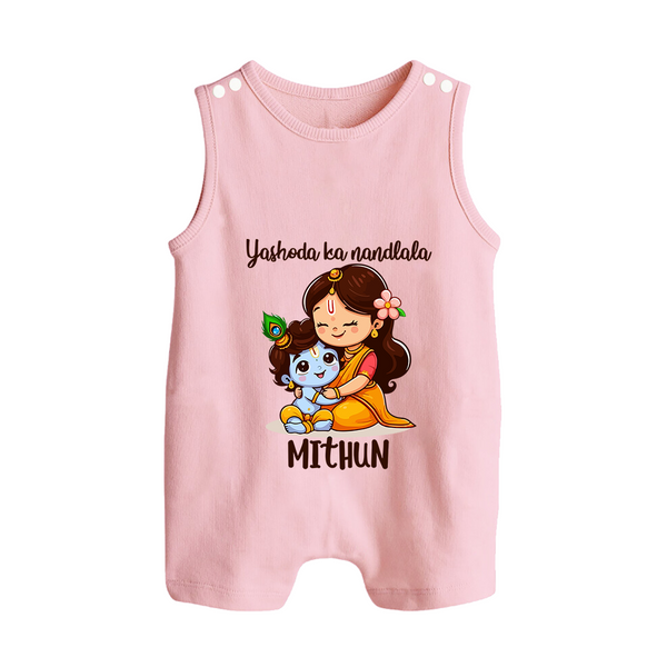 Yashoda Ka Nandlala Romper Suit / Sleeveless Romper | Custom Romper Suit / Sleeveless Romper for Krishna's Nandlala - BABY PINK - 0 - 5 Months Old (Chest 18")