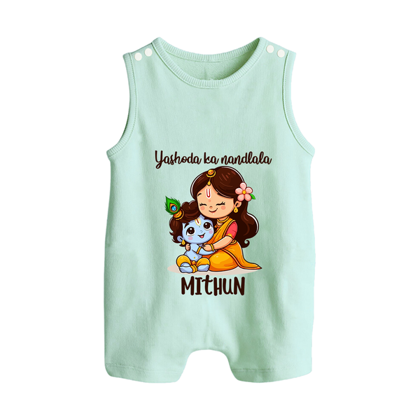 Yashoda Ka Nandlala Romper Suit / Sleeveless Romper | Custom Romper Suit / Sleeveless Romper for Krishna's Nandlala - MINT GREEN - 0 - 5 Months Old (Chest 18")