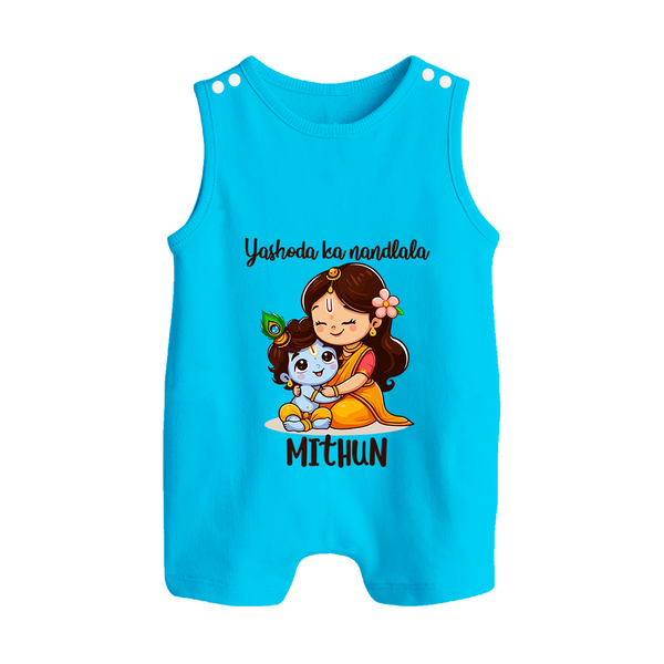 Yashoda Ka Nandlala Romper Suit / Sleeveless Romper | Custom Romper Suit / Sleeveless Romper for Krishna's Nandlala - SKY BLUE - 0 - 5 Months Old (Chest 18")