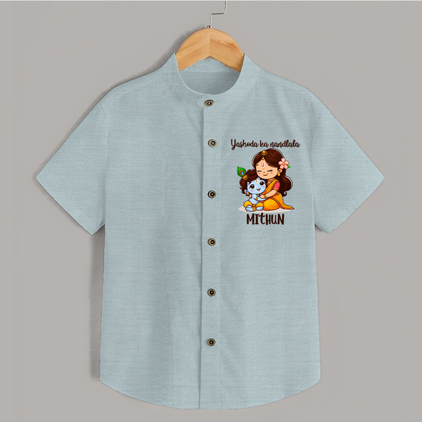 Yashoda Ka Nandlala Shirt | Custom Shirt for Krishna's Nandlala - ARCTIC BLUE - 0 - 6 Months Old (Chest 23")