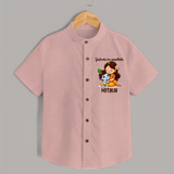 Yashoda Ka Nandlala Shirt | Custom Shirt for Krishna's Nandlala - PEACH - 0 - 6 Months Old (Chest 23")