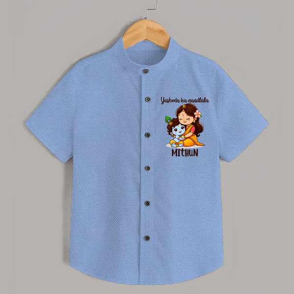 Yashoda Ka Nandlala Shirt | Custom Shirt for Krishna's Nandlala - SKY BLUE - 0 - 6 Months Old (Chest 23")