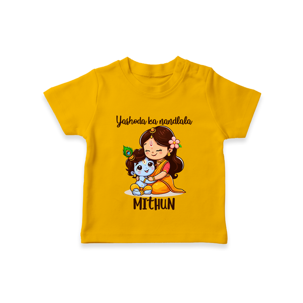 Yashoda Ka Nandlala T-shirt | Custom T-shirt for Krishna's Nandlala - CHROME YELLOW - 0-5 Months Old (Chest 17")