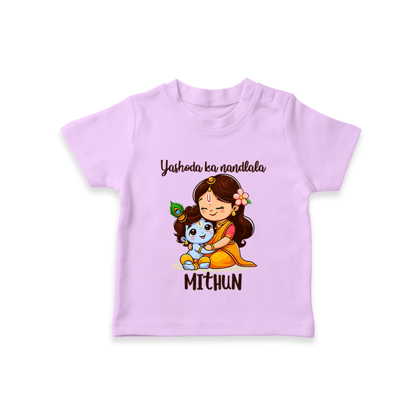 Yashoda Ka Nandlala T-shirt | Custom T-shirt for Krishna's Nandlala - LILAC - 0-5 Months Old (Chest 17")