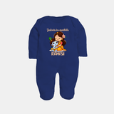 Yashoda Ka Nandlala Sleep Suit / Full Sleeve Bodysuit | Custom Sleep Suit / Full Sleeve Bodysuit for Krishna's Nandlala - NAVY BLUE - New Born (Chest 7.5")