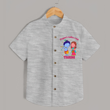 Pugari Radha Rani Shirt | Personalized Shirt for Krishna and Radha Fans - GREY - 0 - 6 Months Old (Chest 23")