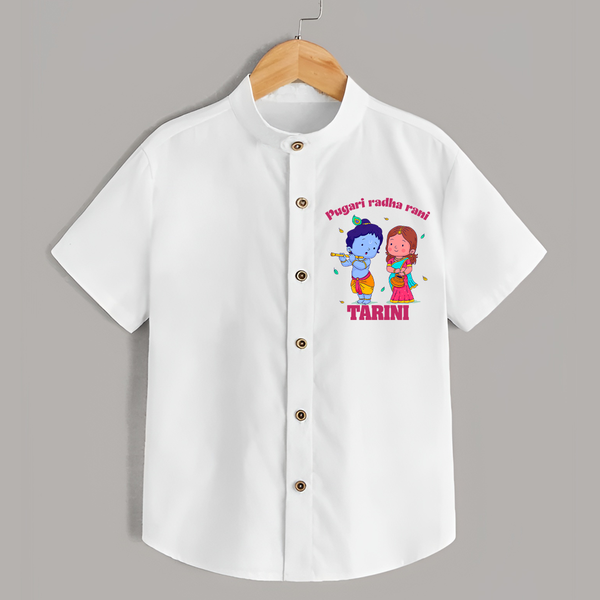 Pugari Radha Rani Shirt | Personalized Shirt for Krishna and Radha Fans - WHITE - 0 - 6 Months Old (Chest 23")