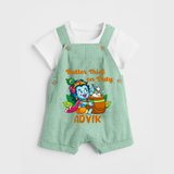 Butter Thief On Duty Dungaree Set | Personalized Baby Dungaree Set for Krishna's Mischief - MINT GREEN - 0 - 5 Months Old (Chest 18")