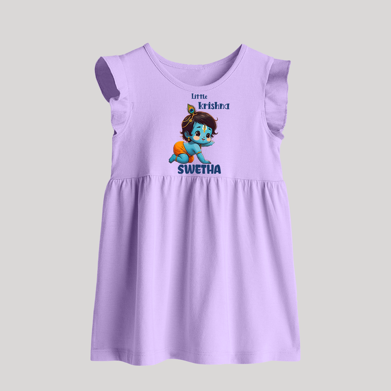 Little Krishna Baby Frock | Custom Baby Frock for Your Little Krishna - LILAC - 0 - 3 Months Old (Chest 17")