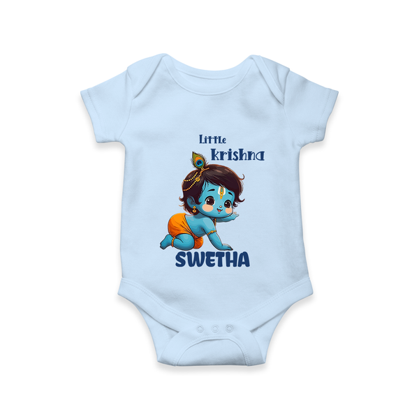 Little Krishna Romper / onesie | Custom Baby Romper / onesie for Your Little Krishna - BABY BLUE - New Born (Chest 14")
