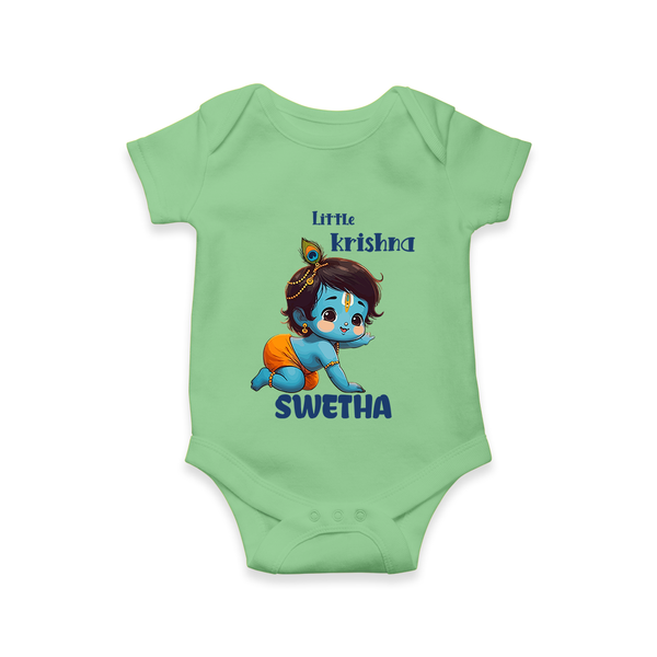 Little Krishna Romper / onesie | Custom Baby Romper / onesie for Your Little Krishna - GREEN - New Born (Chest 14")