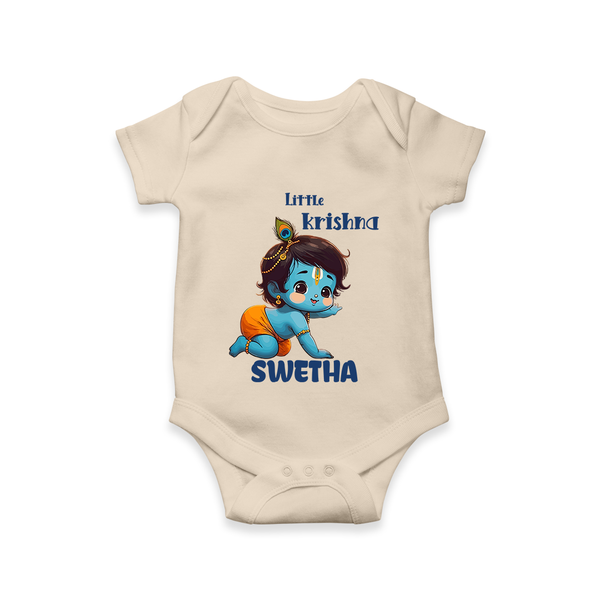 Little Krishna Romper / onesie | Custom Baby Romper / onesie for Your Little Krishna - IVORY - New Born (Chest 14")