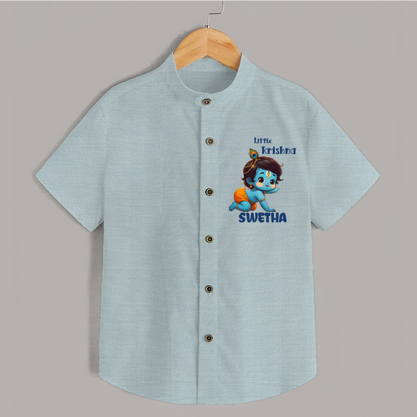 Little Krishna Shirt | Custom Baby Shirt for Your Little Krishna - ARCTIC BLUE - 0 - 6 Months Old (Chest 23")
