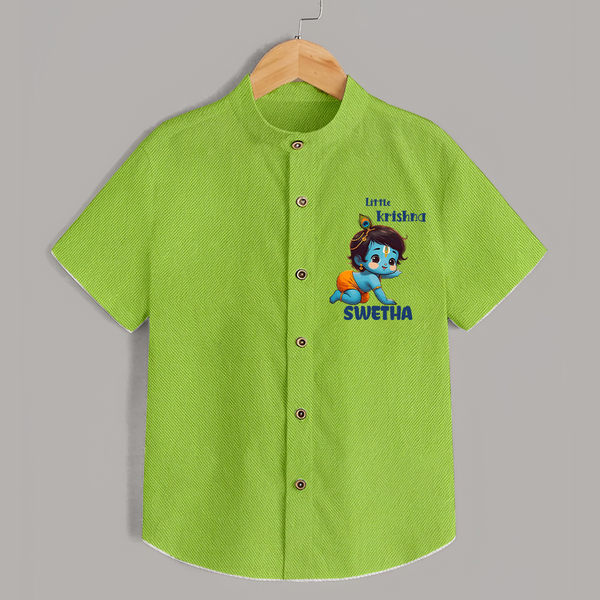 Little Krishna Shirt | Custom Baby Shirt for Your Little Krishna - LIME GREEN - 0 - 6 Months Old (Chest 23")