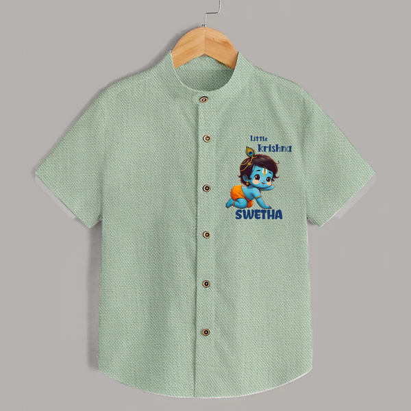 Little Krishna Shirt | Custom Baby Shirt for Your Little Krishna - MINT GREEN - 0 - 6 Months Old (Chest 23")